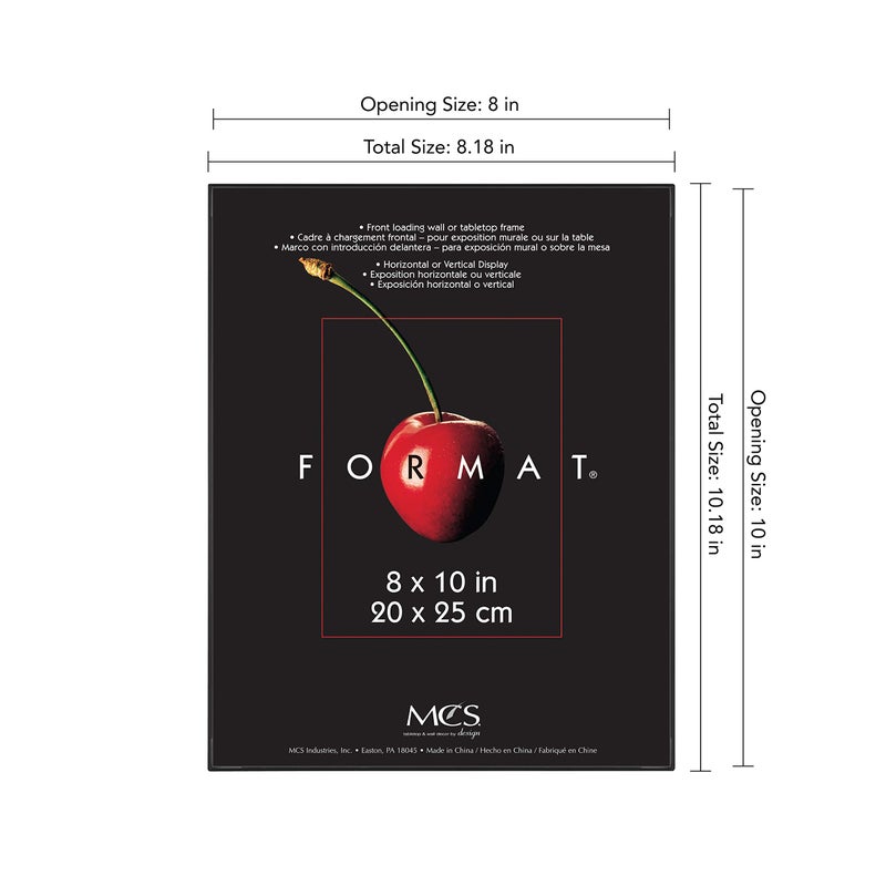 MCS Format 8x10 Picture Frame Black, Gallery Wall Vertical & Horizontal Wall Hanging Picture Frame for Photos & Art Prints (6-Pack) - Image 3